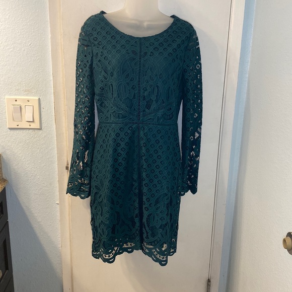 Cupcakes & Cashmere Spence Dress-Forrest Green Size 8 - Picture 2 of 11
